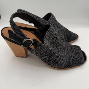 Paul Green Size 8.5 Lovely Woven Black‎ Heels Sandals Classic